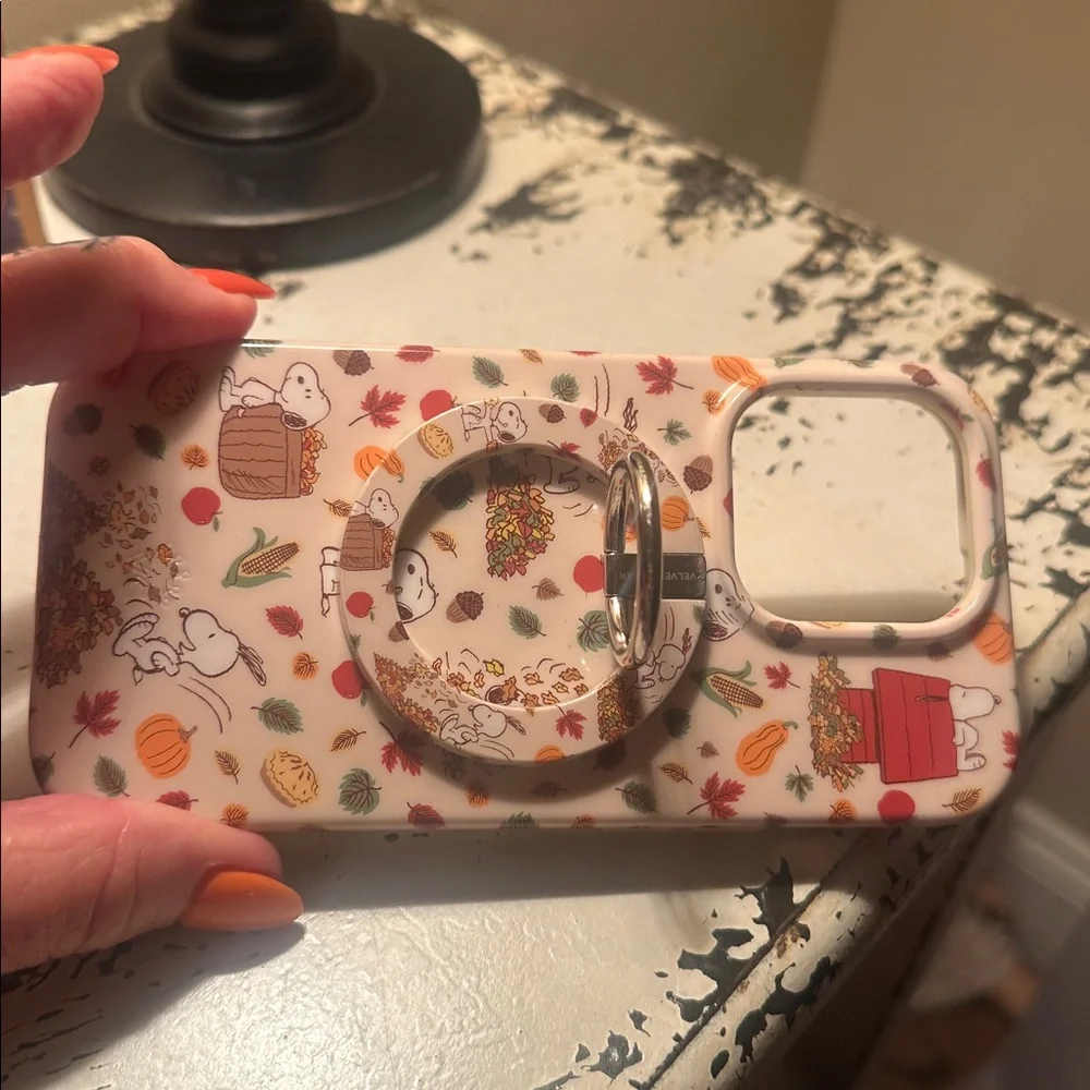 Snoopy Fall-Themed Phone Case with Ring Holder